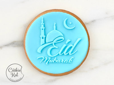 Eid Mubarak Embosser 1 - Eid Cookie Biscuit Stamp Reverse Fondant Cake Decorating Icing Cupcakes Stencil