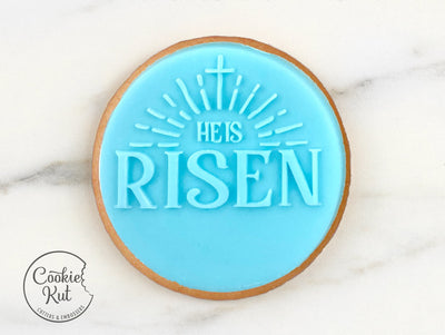 He Is Risen Embosser - Cookie Biscuit Stamp Fondant Reverse Cake Decorating Icing Cupcakes Stencil