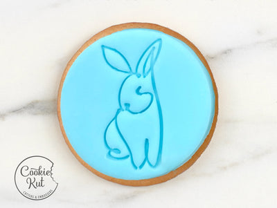 Bunny Line Art Stamp - Cookie Biscuit Stamp Embosser Fondant Cake Decorating Icing Cupcakes Stencil