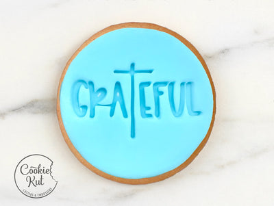Grateful Stamp - Cookie Biscuit Stamp Fondant Reverse Cake Decorating Icing Cupcakes Stencil