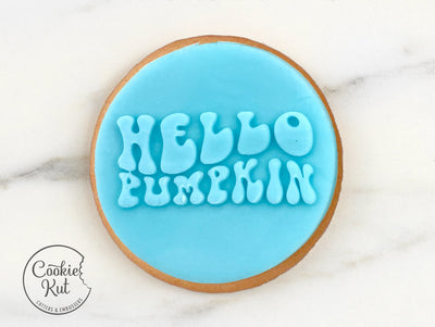 Hello Pumpkin 3 - Cookie Biscuit Stamp Embosser Halloween Fondant Cake Decorating Icing Cupcakes Stencil
