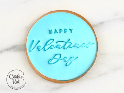 Happy Valentines Day Fondant Stamp - Valentine's Day Cookie Biscuit Stamp Embosser Fondant Cake Decorating Icing Cupcakes Stencil