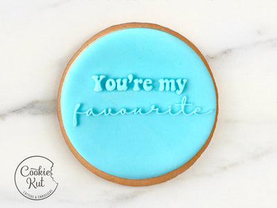 You're My Favourite 2 Reverse - Valentine's Day Cookie Biscuit Stamp Embosser Fondant Cake Decorating Icing Cupcakes Stencil
